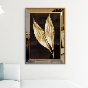 Quadro Decorativo Folha Dourado – 50x70cm