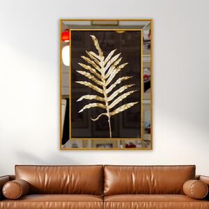 Quadro Decorativo Folha Dourado – 50x70cm