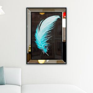 Quadro Decorativo Pena Azul- 50x70cm