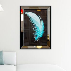 Quadro Decorativo Pena Azul- 50x70cm
