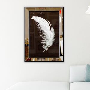 Quadro Decorativo Pena Branca – 50×70 Cm