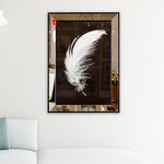Quadro Decorativo Pena Branca – 50×70 Cm
