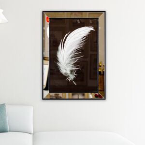 Quadro Decorativo Pena Branca – 50×70 Cm