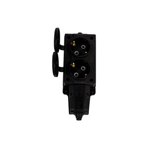 Régua com 2 Tomadas Schuko 2P+T IP44 Pretas-Ne-ad