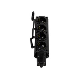 Régua com 4 Tomadas Schuko 2P+T IP44 Pretas-Ne-ad