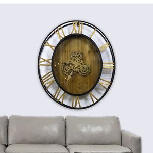 Relógio De Parede Branco/Dourado