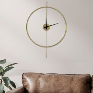 Relógio De Parede Escandinavo Dourado 60