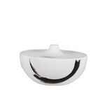 Vaso Branco Com Manchas Pretas, 26x26x14cm