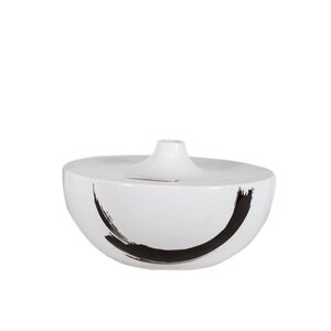 Vaso Branco Com Manchas Pretas, 26x26x14cm