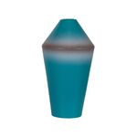 Vaso Cerâmico Azul Degradê Castanho 16x16x30cm