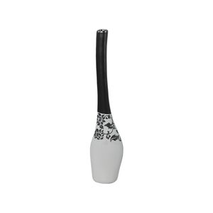 Vaso Cerâmico Branco E Cinza 10x7x52