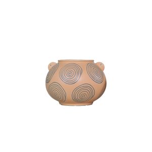 Vaso Cerâmico Indígena Castanho  24x24x16cm