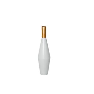 Vaso De Cerâmica Branco/Dourado 18x18x70cm