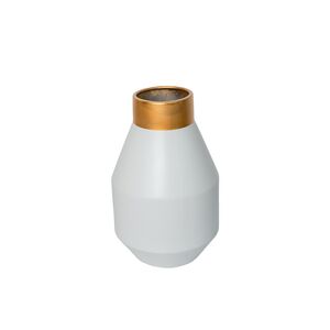 Vaso De Cerâmica Branco/Dourado 26x26x36cm