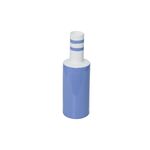 Vaso De Cerâmica Listrado Azul E Branco 9x9x28cm