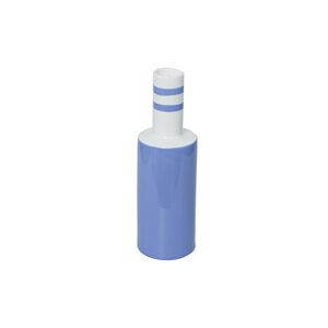 Vaso De Cerâmica Listrado Azul E Branco 9x9x28cm