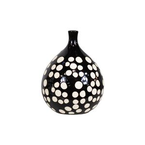 Vaso De Cerâmica Preto 16x16x21cm