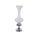 Vaso De Vidro Cromo/Branco 75x22x20