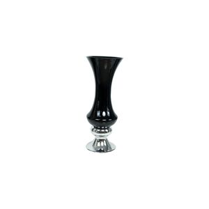 Vaso De Vidro Cromo/Preto 54x22x18