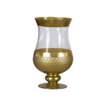 Vaso De Vidro Faxa Dourada