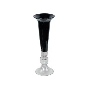Vaso De vidro Preto 16x44cm