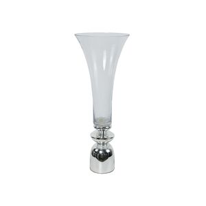 Vaso De Vidro Transparente/Prateado
