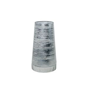 Vaso decorativo em vidro prateado