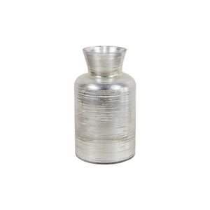 Vaso decorativo em vidro prateado