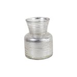 Vaso decorativo em vidro prateado