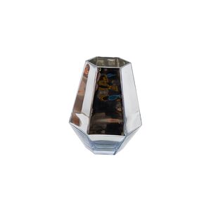 Vaso decorativo em vidro prateado