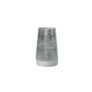 Vaso decorativo em vidro prateado