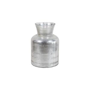 Vaso decorativo em vidro prateado