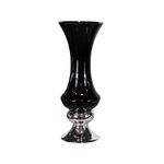 Vaso Decorativo Preto E Cromado 22X18.3XH55