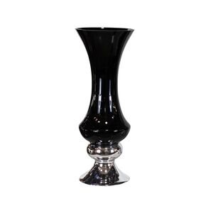 Vaso Decorativo Preto E Cromado 22X18.3XH55