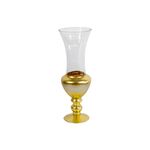Vaso Decorativo Transparente Com Faxa Dourada