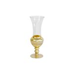 Vaso Decorativo Transparente Com Faxa Dourada
