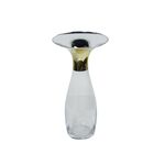 Vaso Decorativo Transparente Com Faxa Prateado