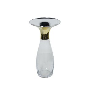 Vaso Decorativo Transparente Com Faxa Prateado