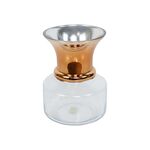 Vaso Decorativo Transparente Com Faxa Prateado
