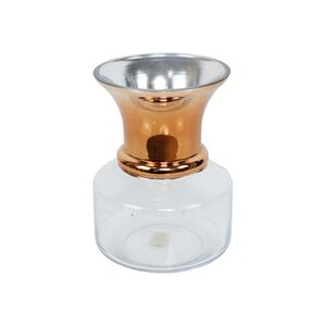 Vaso Decorativo Transparente Com Faxa Prateado