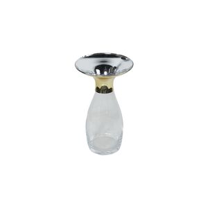 Vaso Decorativo Transparente Com Faxa Prateado