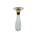 Vaso Decorativo Transparente Com Faxa Prateado