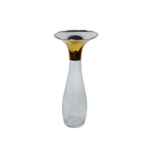 Vaso Decorativo Transparente Com Faxa Prateado