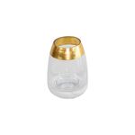 Vaso decorativo transparete e dourado