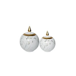 Vaso Duplo Mármore Branco