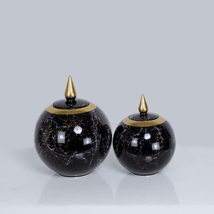 Vaso Duplo Mármore Preto