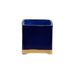 Vaso Quadrado Decorativo Azul 12x12x12cm