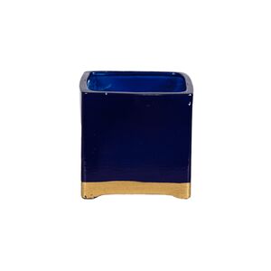 Vaso Quadrado Decorativo Azul 12x12x12cm