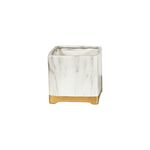 Vaso Quadrado Decorativo Branco 12x12x12cm