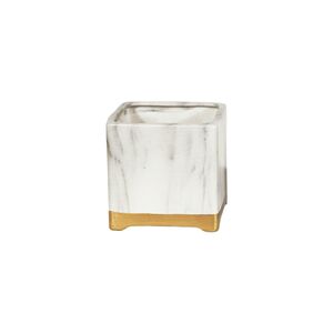 Vaso Quadrado Decorativo Branco 12x12x12cm